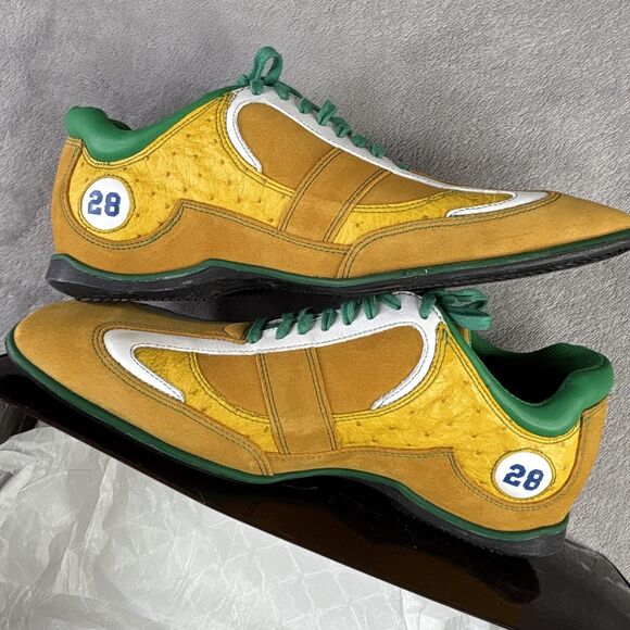 Cole Haan‎ Mundo Oxford Shoes Mens Size 8 Mustard Green Ostrich Leather C04504 main image 16